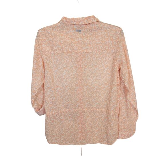 Columbia Pink Camp Henry II Floral Button Down Shirt Roll Tab Women's Medium - Picture 2 of 9